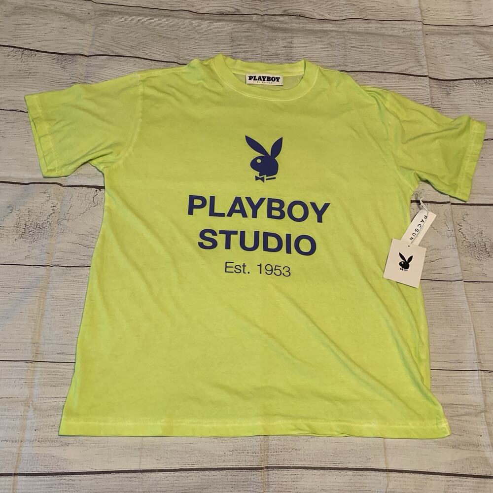 Playboy By PacSun Studio Established Mens Size Large T-Shirt Yellow